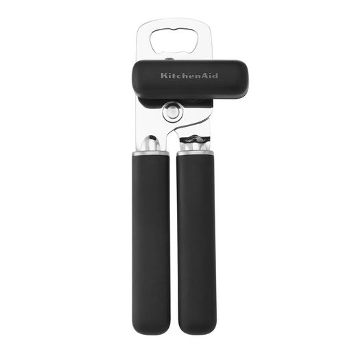 ABRIDOR DE LATAS E GARRAFAS KITCHENAID 22CM EM AÇO INOX PRETO KHH199OHOBEG