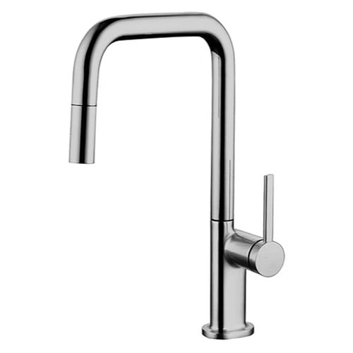 MISTURADOR MONOCOMANDO LEXXA BOOLEAN GOURMET COM BICA RETRATIL EM AÇO INOX ESCOVADO LX3388NB