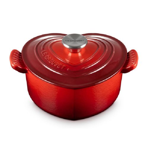 PANELA CORAÇÃO LE CREUSET TRADITION 20CM EM AÇO INOX VERMELHO 21601200602460