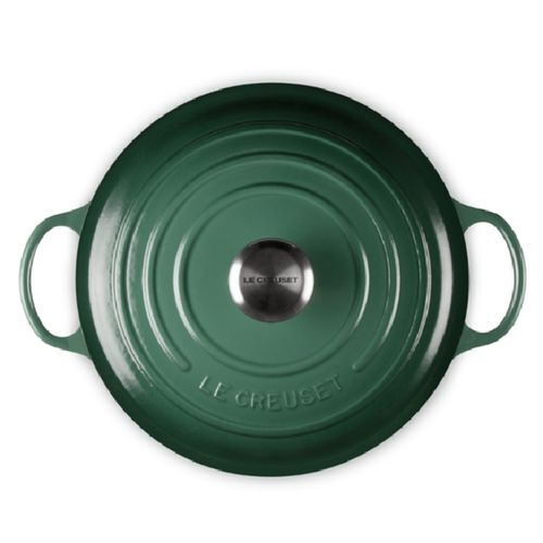 PANELA MARMITA LE CREUSET SIGNATURE 26CM EM FERRO FUNDIDO VERDE ARTICHAUT 21114267950430
