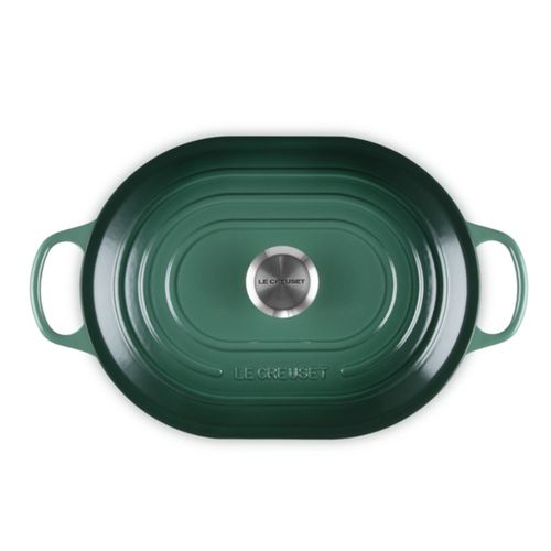 PANELA OBLONG LE CREUSET SIGNATURE 31CM EM FERRO FUNDIDO VERDE ARTICHAUT 21112317954430