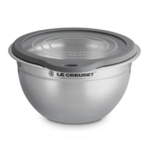 MIXING BOWL LE CREUSET 27CM EM AÇO INOX COM TAMPA DE VIDRO 41600270010100