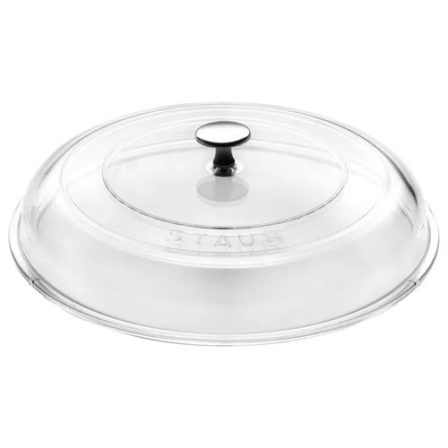 TAMPA DE VIDRO STAUB 24CM REDONDA PUXADOR EM NIQUEL 405010240