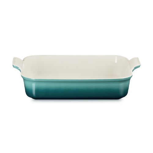 TRAVESSA RETANGULAR LE CREUSET HERITAGE 32CM EM CERÂMICA BLEU RIVIERA 71102320990080