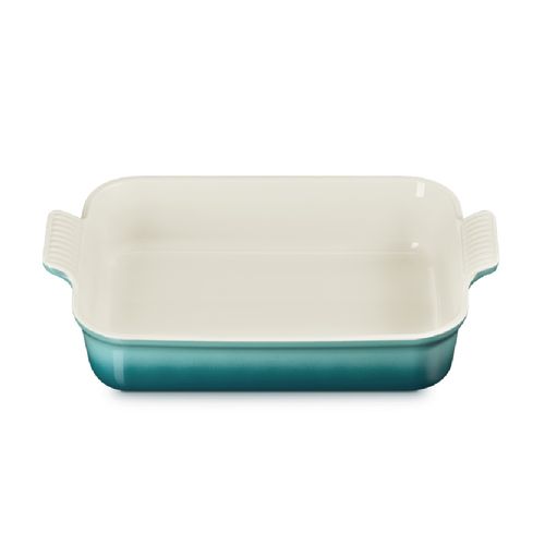 TRAVESSA RETANGULAR LE CREUSET HERITAGE 32CM EM CERÂMICA BLEU RIVIERA 71102320990080