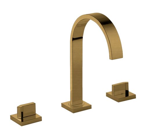 MISTURADOR KROMMA DUPLOCOMANDO PARA LAVATORIO DOURADO ESCOVADO KR484 30671