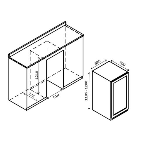 CERVEJEIRA DEBACCO ABERTURA DIREITA DE EMBUTIR EM AÇO INOXIDÁVEL 220V 20.07.53402