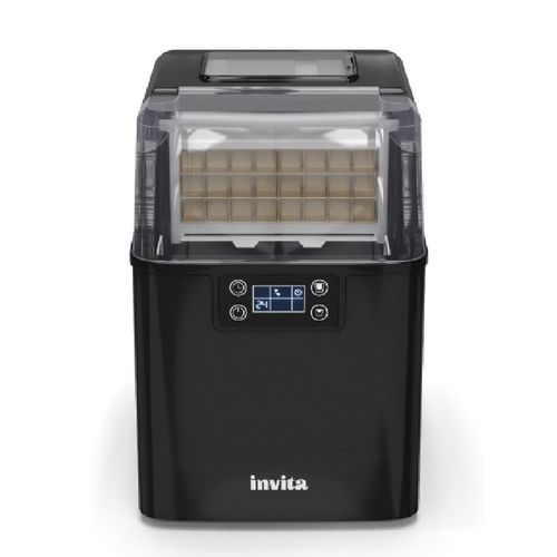 ICE MAKER INVITA SOFT TOUCH 3,2L PORTÁTIL EM AÇO INOX BLACK 220V I-IM-FS-20-PT-2HIA